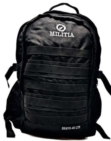 Militia Bravo 40 Ltr tactical school college hiking trekking camping backpack black