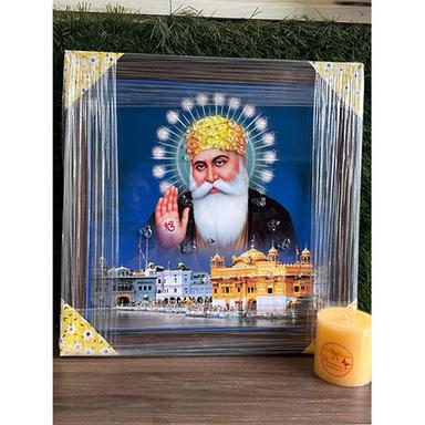 Transparent Guru Nanak Dev Ji Square Glass Engrossed Frame