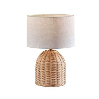 Brown-White Table Cane Lamp