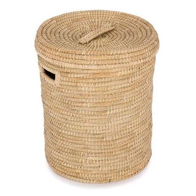 Brown Clothes Basket Natural Straw