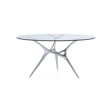 Silver-Transparent Stainless Steel Coffee Table