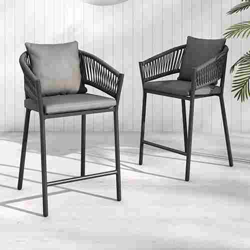 Outdoor High Bar Chair with Cushion Set of 2
