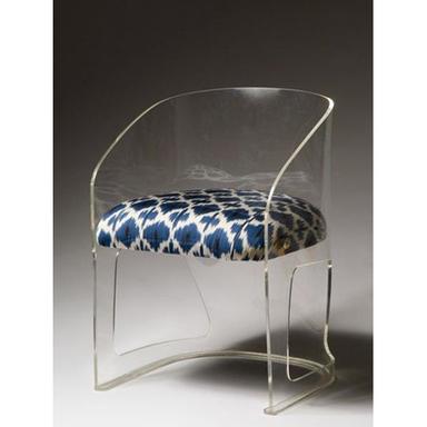 Transparent And Blue Designer Acrylic Chair