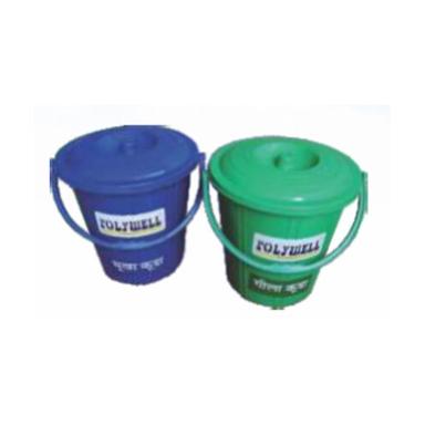 Blue & Green 10 Litre Round Container With Handle And Lid