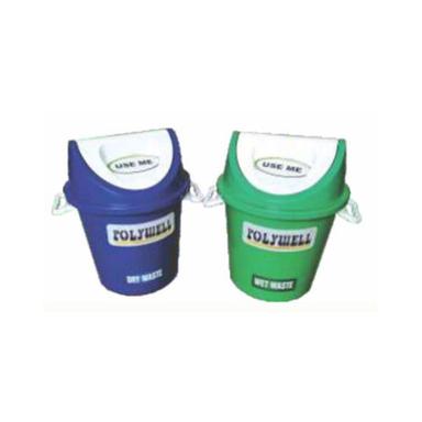 Blue & Green 20 Litre Round Dustbin With Swing Lid