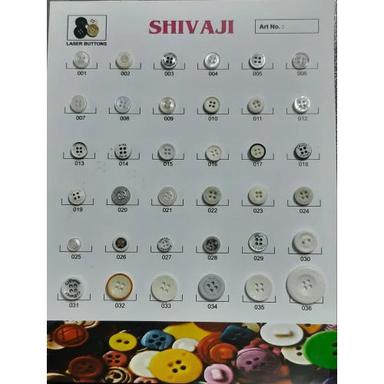 Multicolored Engraved Polyester Button