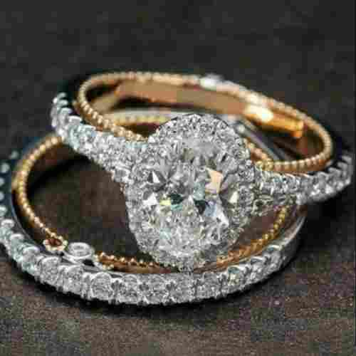 Diamond Solitaire Engagement Ring Round Cut Bridal Ring Set