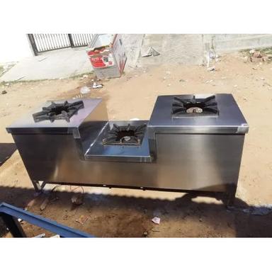 Semi Automatic 3 Burner Stainless Steel Gas Bhatti