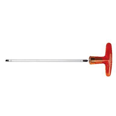 Red 2 In 1 Reversible T-Handle Screw Driver With Hexagon Rod And Extra Hard Tips