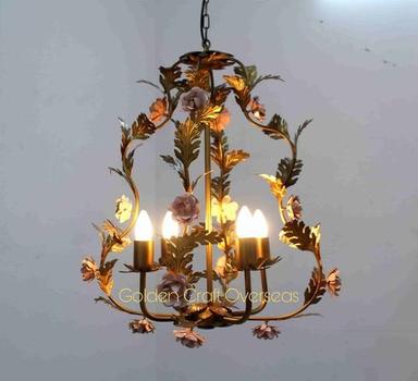 Floral Antique CHandelier Iron Made with flowers of different colors