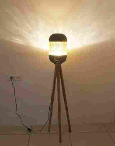Wooden Floor Lamp With Metal Lamp Shade for interior lighting and decorations