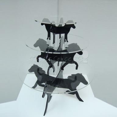 Transparent-Black Acrylic Round Display Stand