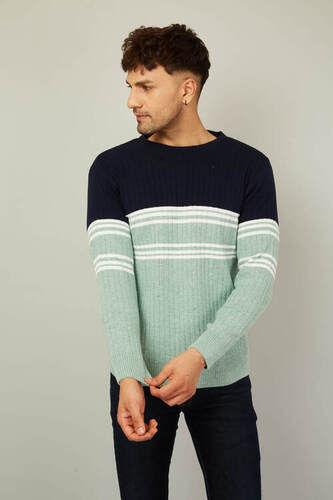 Round Neck Full Sleeve Striped Sweaters