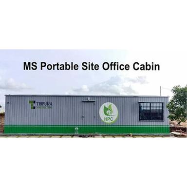 White & Green Steel Portable Site Office Cabin