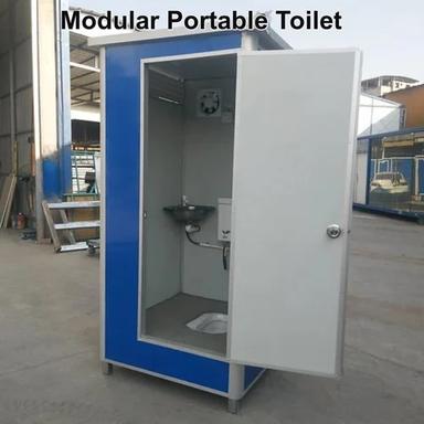 White & Blue Modular Portable Toilet