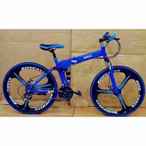 BLUE 21 GEARS FOLDING BICYCLE