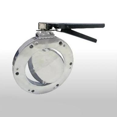 Silver Handle Operated Pharma Butterfly Valve