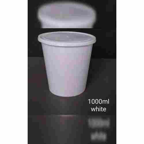 1000ml Plastic Round Containers MILKY And BLACK