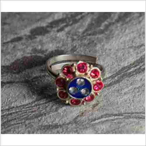 Red Stone Fancy Toe Ring