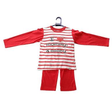 Different Available Kids Striped Printed T-Shirt And Pants Set