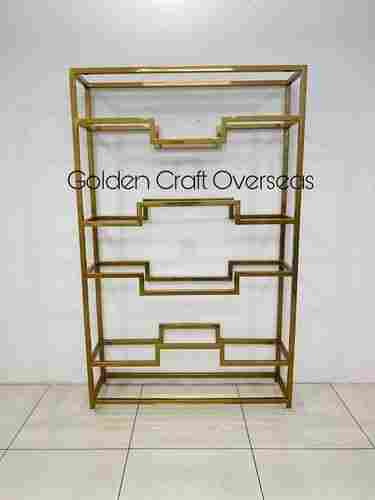 GCO Stainless Steel Rack in Mirror Gold finish for showrooms and other use
