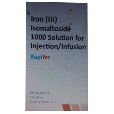 Rapifer Iron Iii Isomaltoside 1000 Solution For Injection Infusion 500 Mg General Medicines