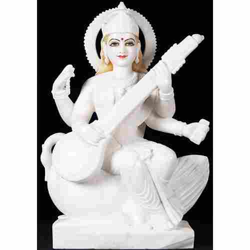 White Marble Goddess Saraswati Statue