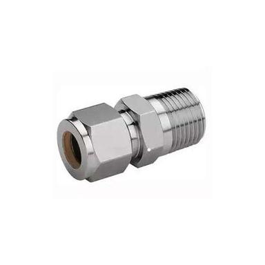 Silver Stainless Steel Two Ferrule Male Connector Fitting