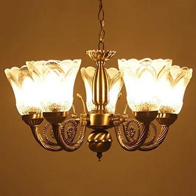Polished Candle Style Hanging Chandelier Light