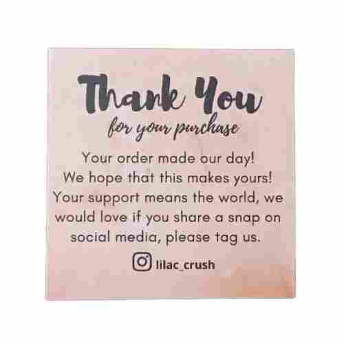 3X3 Inch Thank You Card
