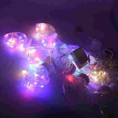 8 FEET 12 WISH HEART BALL STRING LED LIGHTS WITH COLOR BOX FOR HOME DECORATION DIWALI AND WEDDING LED CHRISTMAS LIGHT INDOOR AND OUTDOOR LIGHT FESTIVAL DECORATION (3388)