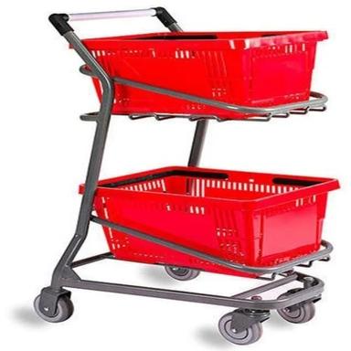 Supermarket Plastic Basket Trolley Application: Industrial