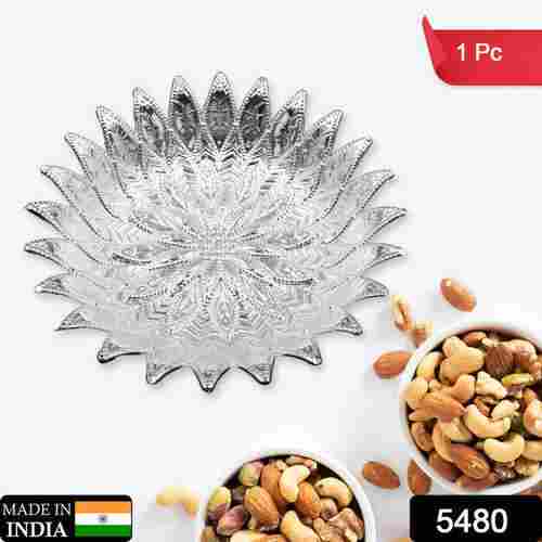 TRADITIONAL DESIGN SERVING TRAY PLASTIC SILVER FINISH SERVING TRAY MULTIPURPOSE TRAY DECORATIVE TRAY MUKHWAS SERVING TRAY (1 PC ) (5480)