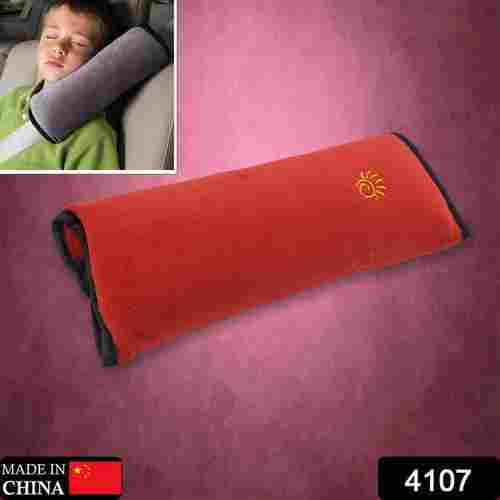 CHILD SAFETY BELT CUSHION UNIVERSAL CAR SEAT BELT CUSHION ADJUSTABLE SUPPORT FOR NECK AND SHOULDER IN CAR WHEN SLEEPING FOR CHILDREN AND ADULTS (1 PC) 4107