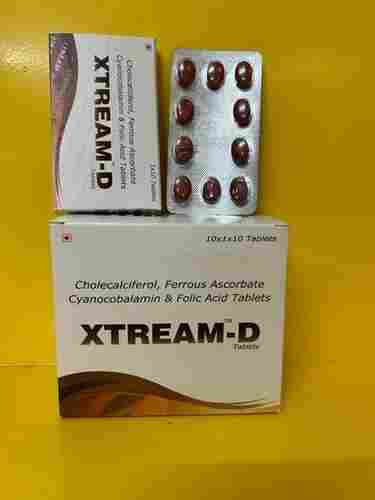 Ferrous Ascrobate 100 mg Cyanocobalamin folic acid vitamin D3 tablets