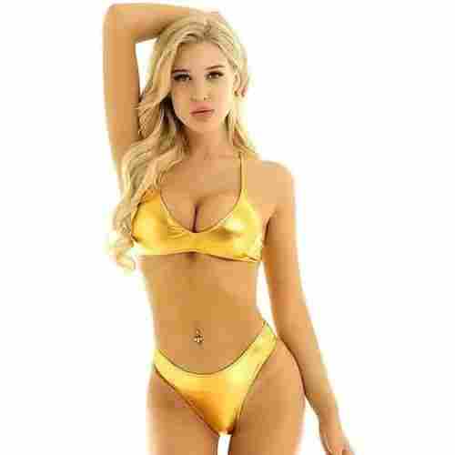 Ladies Fancy Golden Bikini Set