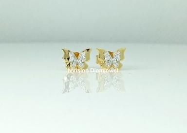 Natural Diamonds Kids Butterfly Earrings Diamond Carat Weight: 0.08 Carat