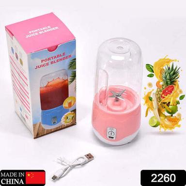 PORTABLE BLENDER PERSONAL BLENDER JUICER CUP MINI HANDHELD BLENDER WITH 4 BLADES MIXER FOR FRUIT SHAKES AND SMOOTHIES PORTABLE JUICER (MULTICOLOR)  2260