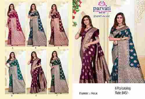 Silk Banarasi Heavy Pallu Design Saree-25197