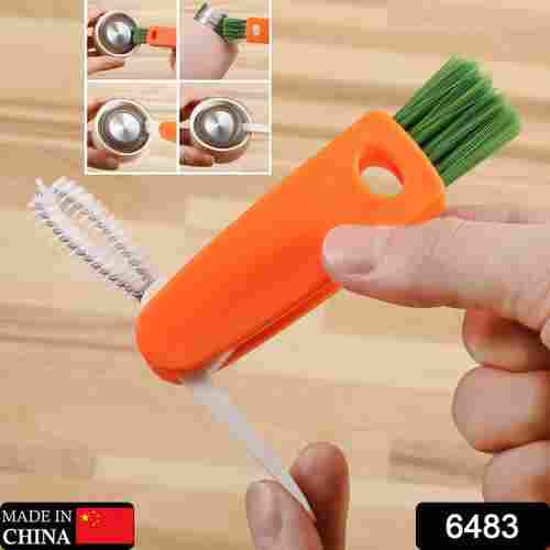 3 IN 1 MULTIFUNCTIONAL CLEANING BRUSH MINI GLASS COVER CLEANING BRUSH BOTTLE CLEANING BRUSH SET CUP CLEANER BRUSH BOTTLE CAP DETAIL BRUSH FOR BOTTLE CUP COVER LID HOME KITCHEN WASHING TOOL (1 PC) 6483