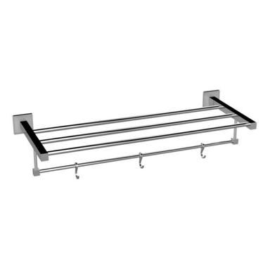 Towel Rack with Lower Rail and 3 Hooks Whole Square