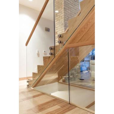 Rodent Proof Wooden Glass Stair Handrail