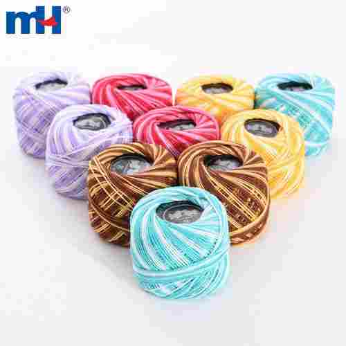 Variegated Crochet Thread Cotton Thread Balls Cotton Embroidery Thread Rainbow Color Cross Stitch Thread Embroidery Yarn