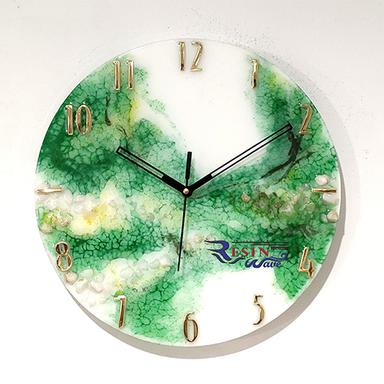 Green & Cream Epoxy Resin Designer Clock