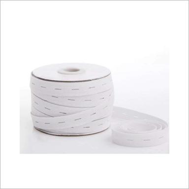 White Sewing Button Hole Knit Elastic Band