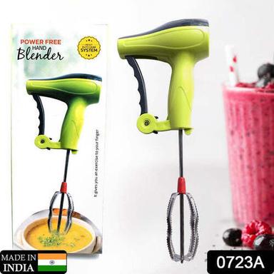 POWER FREE MANUAL HAND BLENDER WITH STAINLESS STEEL BLADES MILK LASSI MAKER EGG BEATER MIXER RAWAI (0723a)