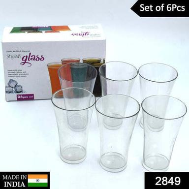 DRINKING GLASS JUICE GLASS WATER GLASS SET OF 6 TRANSPARENT GLASS (2849)