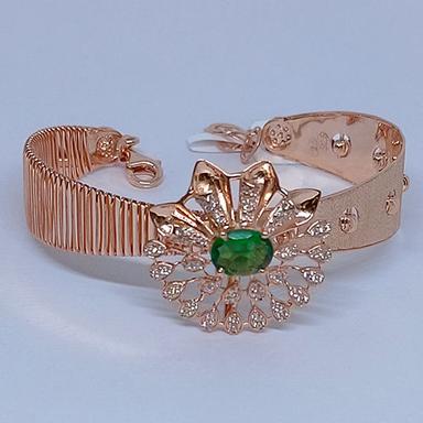 Rose Gold Green Diamond Ring Gender: Women'S