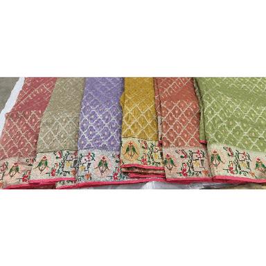 Different Available Ladies Tissue Zari Kota With Paithani Border Saree