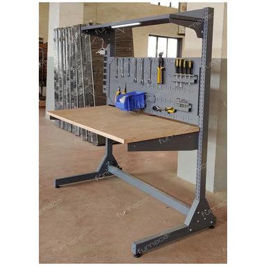 Grey Industrial Workstation Table